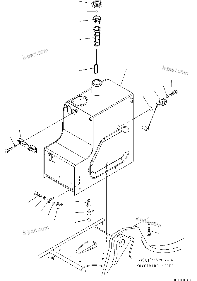 Komatsu parts book diagram for PC228USLC-3N-YA S/N 30001-UP: FUEL TANK (YELLOW)