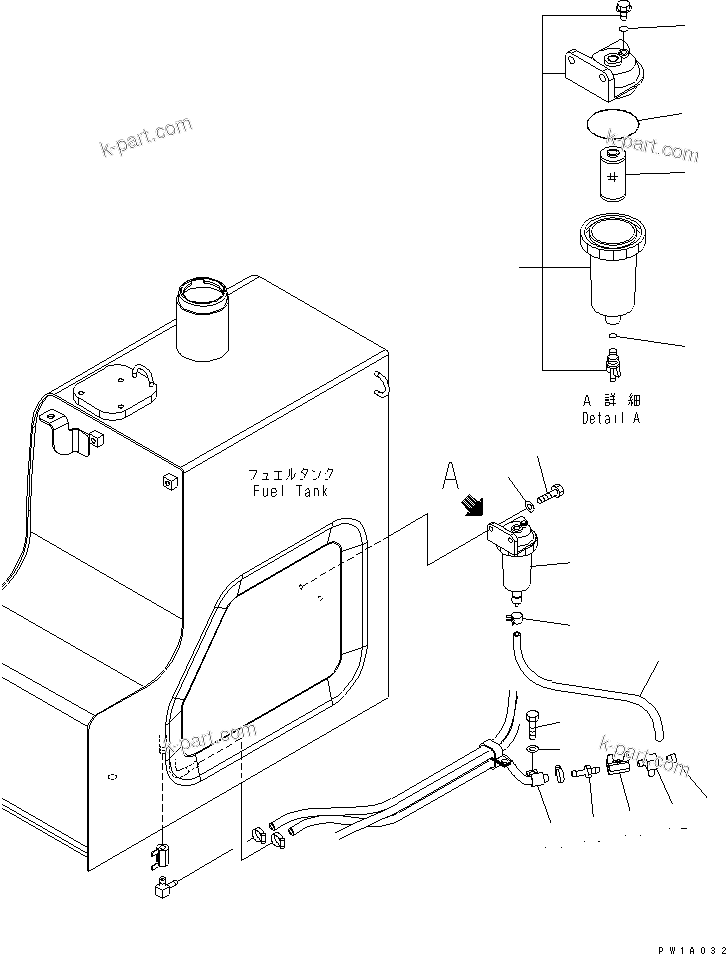 Komatsu parts book diagram for PC228USLC-3N-YA S/N 30001-UP: FUEL LINES (WATER SEPARATOR)