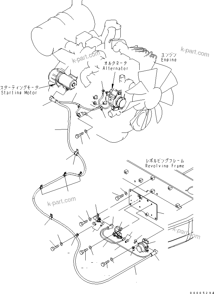 Komatsu parts book diagram for PC228USLC-3N-YA S/N 30001-UP: WIRING (STARTING HARNESS)