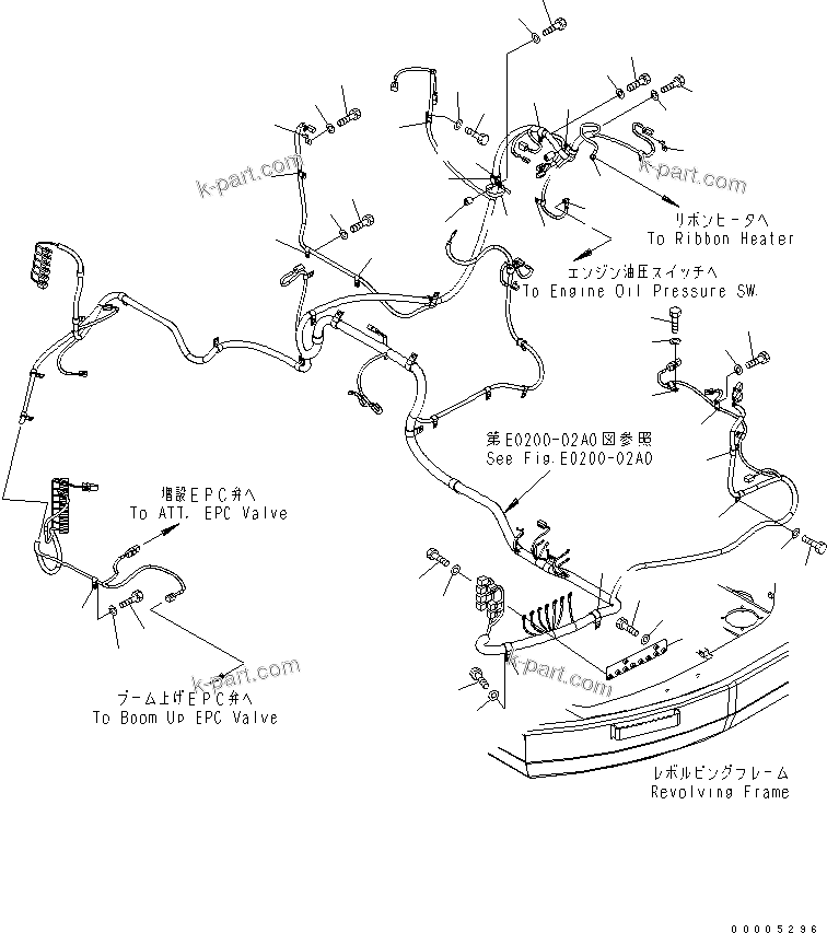 Komatsu parts book diagram for PC228USLC-3N-YA S/N 30001-UP: WIRING (MAIN HARNESS) (CLIP)