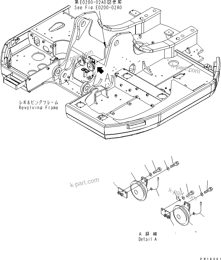 Komatsu parts book diagram for PC228USLC-3N-YA S/N 30001-UP: HORN (BIG SOUND)(#20001-)