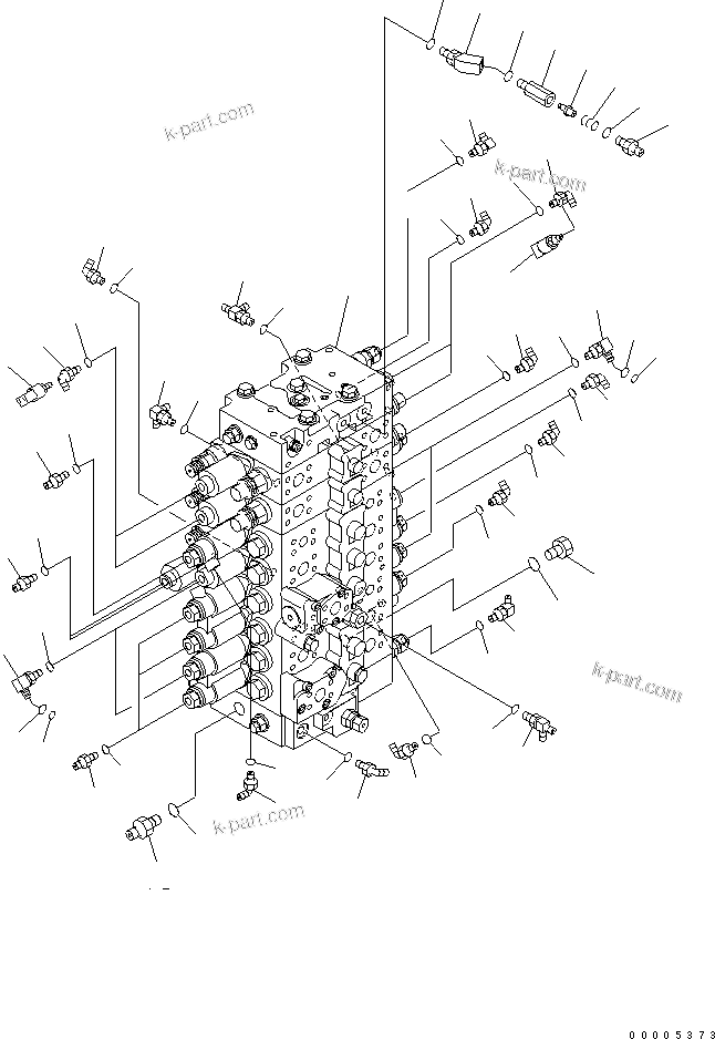 Komatsu parts book diagram for PC228USLC-3N-YA S/N 30001-UP: MAIN VALVE (CONNECTING PARTS) (2 ACTUATOR)