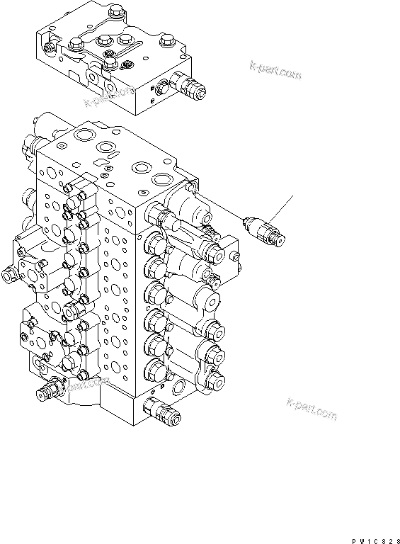 Komatsu parts book diagram for PC228USLC-3N-YA S/N 30001-UP: RELIEF VALVE (280 KG/210 KG/CM2) (FOR SERVICE VALVE)