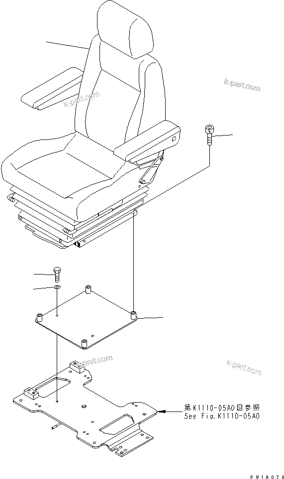 Komatsu parts book diagram for PC228USLC-3N-YA S/N 30001-UP: OPERATOR'S SEAT (LEATHER)(#20001-)