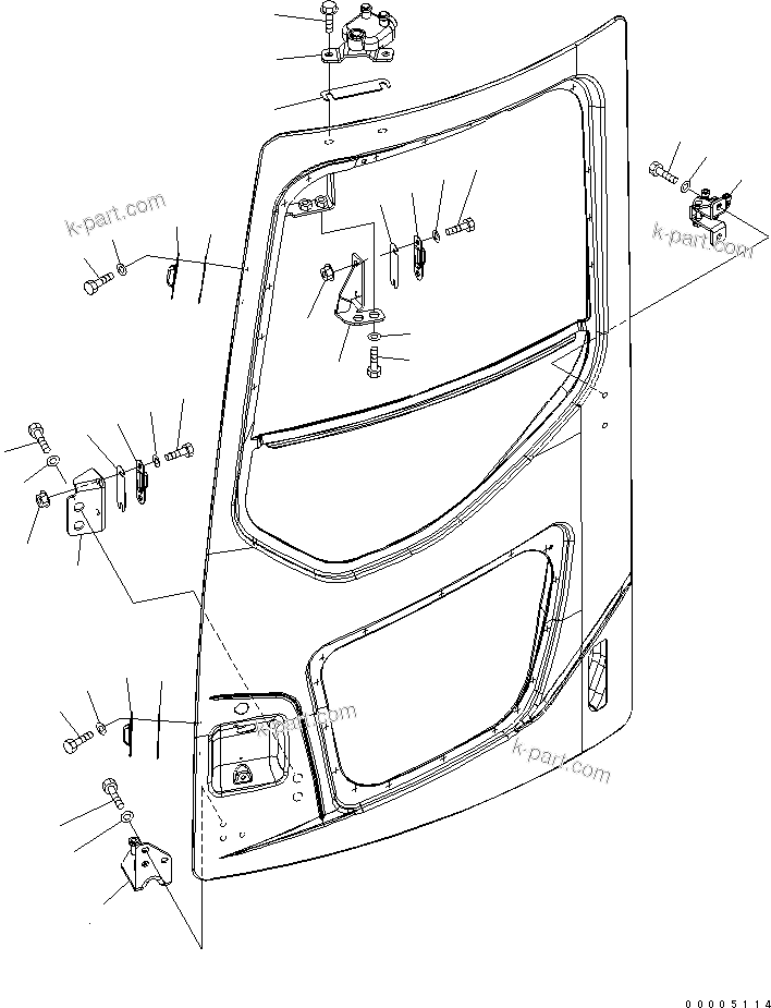 Komatsu parts book diagram for PC228USLC-3N-YA S/N 30001-UP: OPERATOR'S CAB (DOOR ROLLER AND STRIKER) (WITH DOOR SASH)