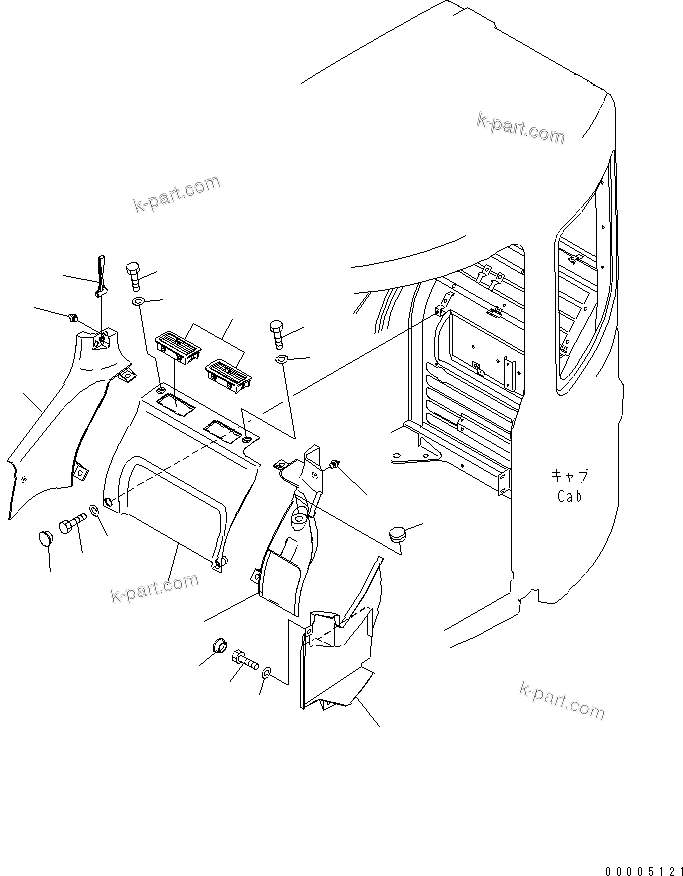 Komatsu parts book diagram for PC228USLC-3N-YA S/N 30001-UP: OPERATOR'S CAB (COVER)