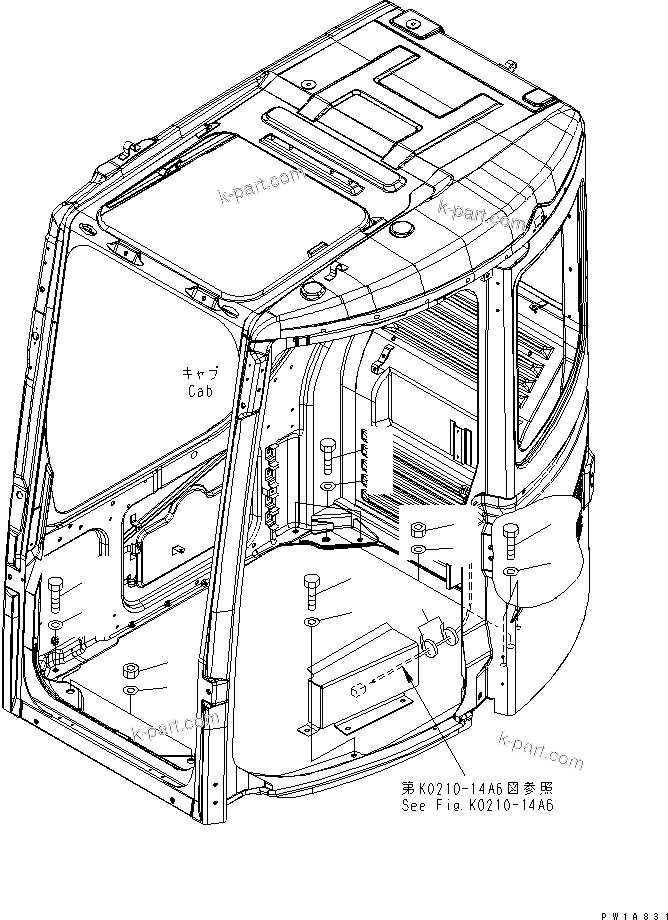 Komatsu parts book diagram for PC228USLC-3N-YA S/N 30001-UP: OPERATOR'S CAB (INSTALLATION PARTS) (12V POWER SOURCE)
