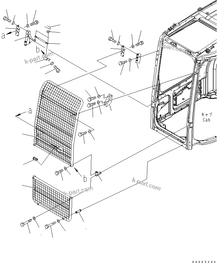 Komatsu parts book diagram for PC228USLC-3N-YA S/N 30001-UP: FRONT GUARD (FULL)(#20001-)