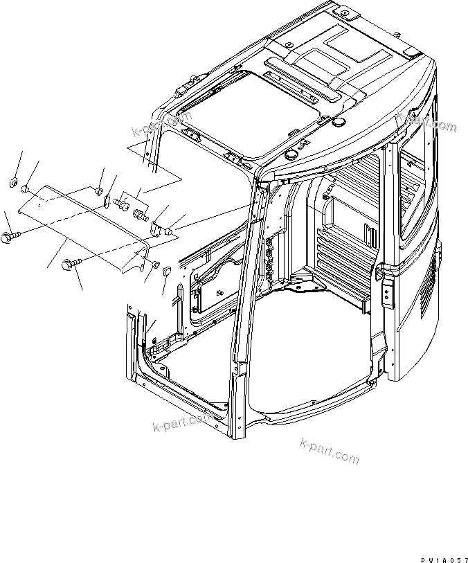 Komatsu parts book diagram for PC228USLC-3N-YA S/N 30001-UP: RAIN VISOR(#20001-)
