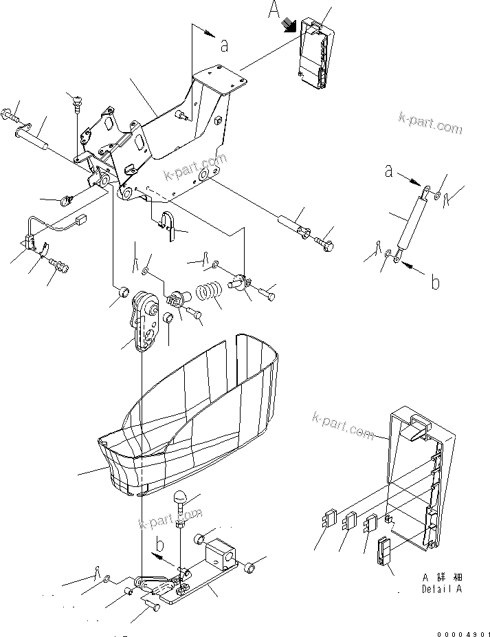 Komatsu parts book diagram for PC228USLC-3N-YA S/N 30001-UP: FLOOR FRAME (CONSOLE) (LOWER) (L.H.)