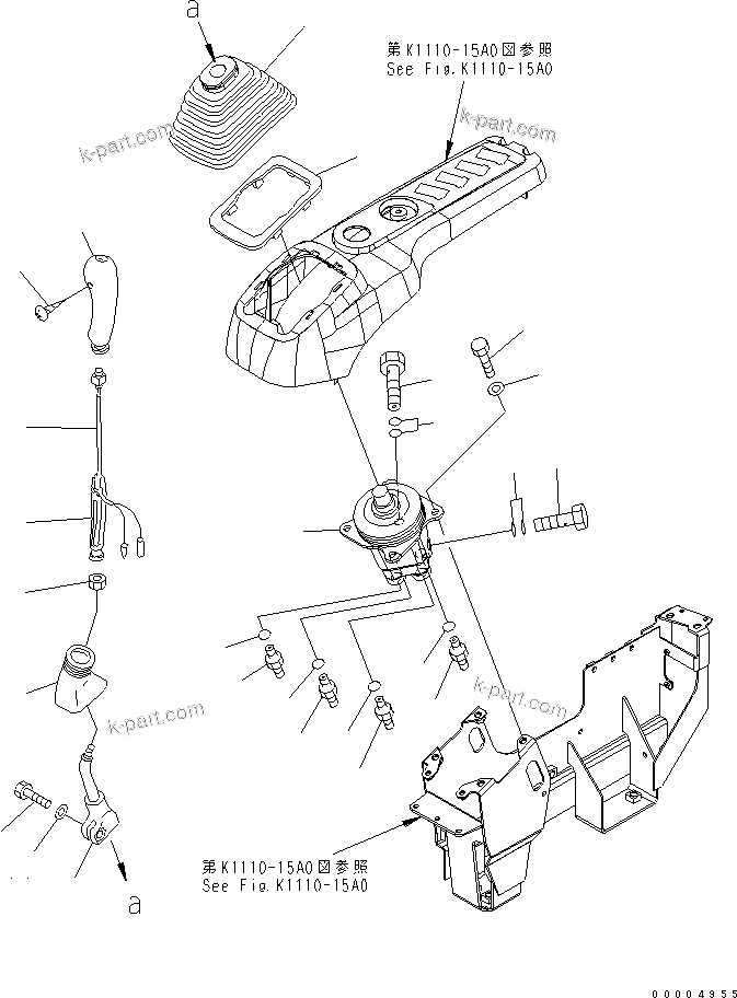 Komatsu parts book diagram for PC228USLC-3N-YA S/N 30001-UP: FLOOR FRAME (LEVER AND VALVE) (R.H.)