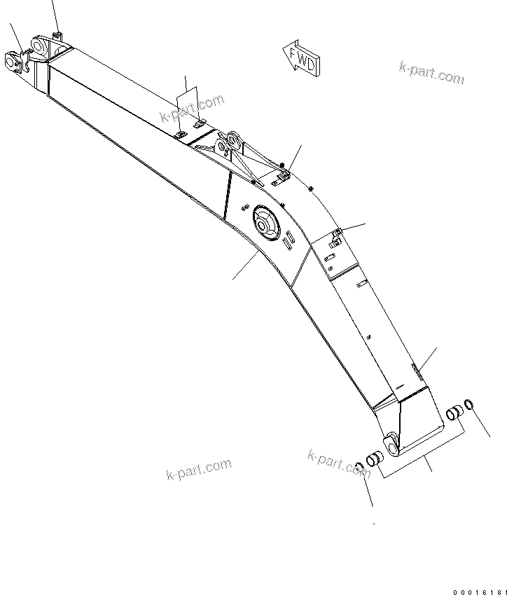 Komatsu parts book diagram for PC228USLC-3N-YA S/N 30001-UP: BOOM (5.7M) (YELLOW)(#30373-)