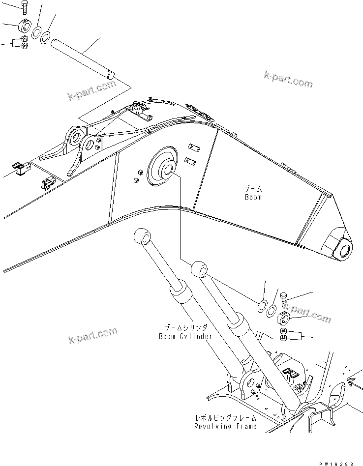 Komatsu parts book diagram for PC228USLC-3N-YA S/N 30001-UP: BOOM PIN (YELLOW)(#20001-)