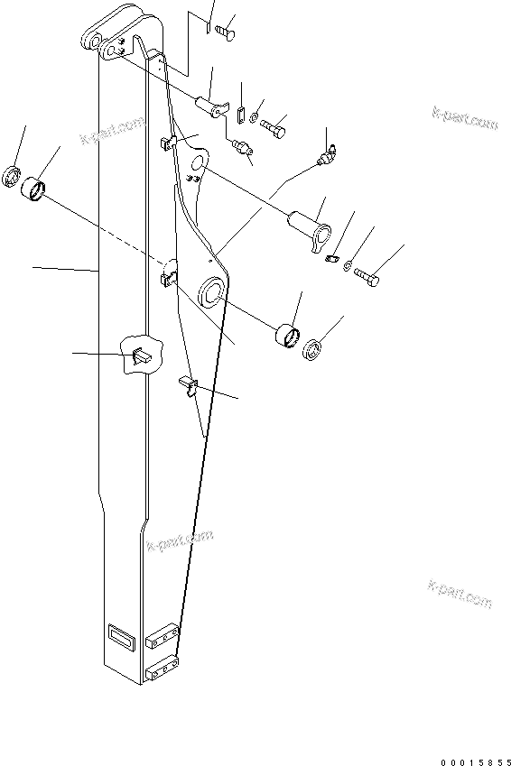 Komatsu parts book diagram for PC228USLC-3N-YA S/N 30001-UP: SLIDE ARM (LOWER) (YELLOW)
