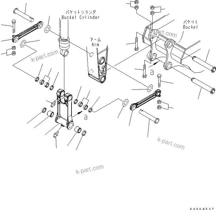 Komatsu parts book diagram for PC228USLC-3N-YA S/N 30001-UP: BUCKET LINK (YELLOW)