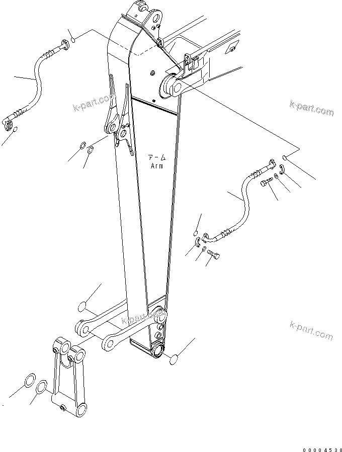 Komatsu parts book diagram for PC228USLC-3N-YA S/N 30001-UP: ARM (2.9M) (BUCKET CYLINDER HOSE)