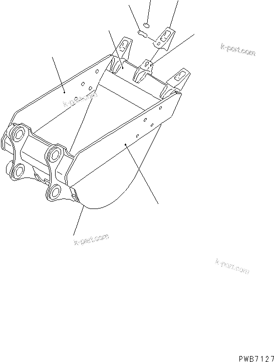 Komatsu parts book diagram for PC228USLC-3N-YA S/N 30001-UP: BUCKET ? 0.5M3 (CECE 0.45M3) ? 750MM (VERTICAL PIN TYPE)(#20001-)