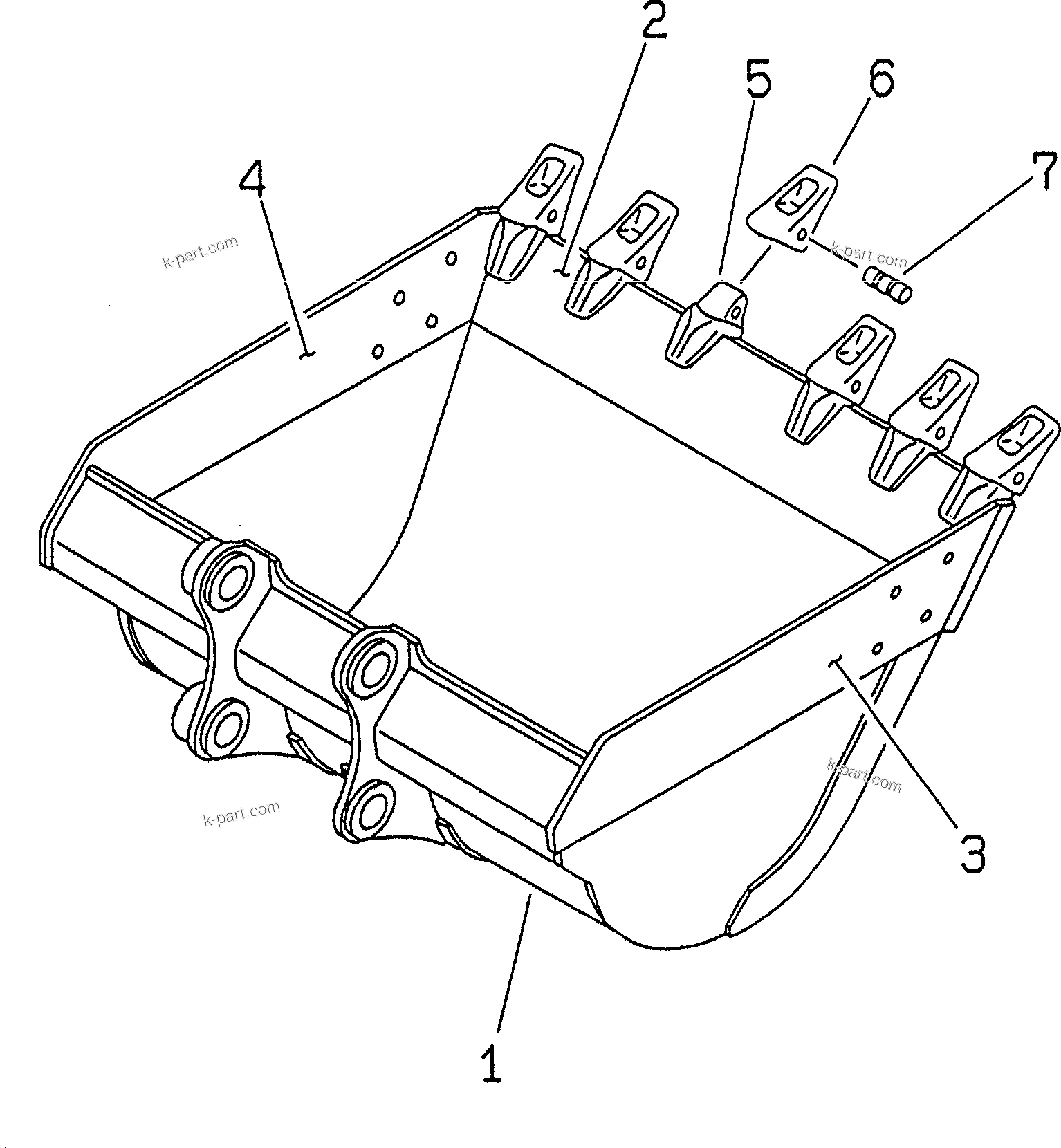 Komatsu parts book diagram for PC228USLC-3N-YA S/N 30001-UP: BUCKET ? 1.0M3 (CECE 0.9M3) ? 1330MM (HORIZONTAL PIN TYPE)(#20001-)