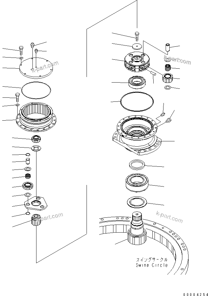 Komatsu parts book diagram for PC228USLC-3N-YA S/N 30001-UP: SWING MACHINERY (SUPPLY ONLY)(#30001-30250)