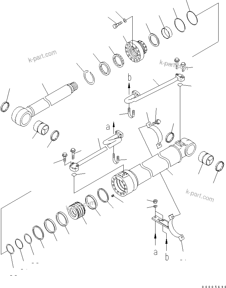 Komatsu parts book diagram for PC228USLC-3N-YA S/N 30001-UP: BOOM CYLINDER (YELLOW)