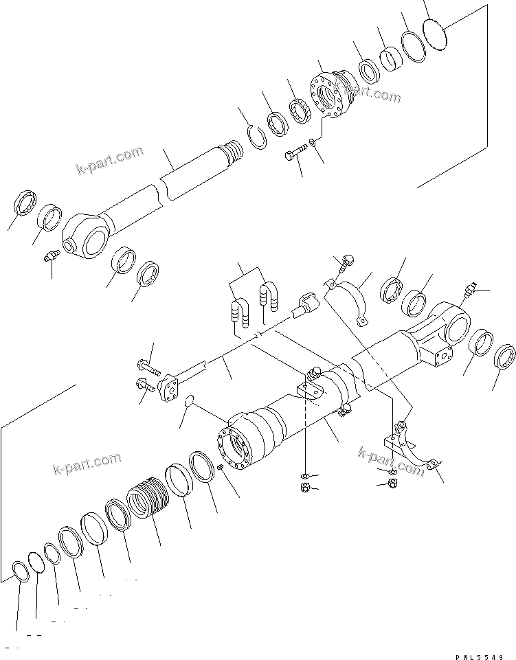 Komatsu parts book diagram for PC228USLC-3N-YA S/N 30001-UP: BUCKET CYLINDER(YELLOW)