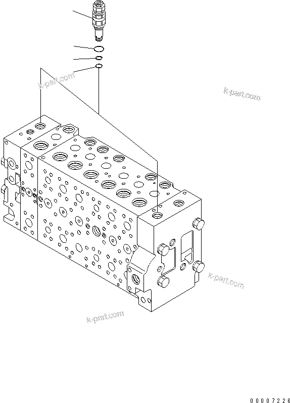 Komatsu parts book diagram for PC228USLC-3N-YA S/N 30001-UP: MAIN VALVE (7-SPOOL) (9/19)