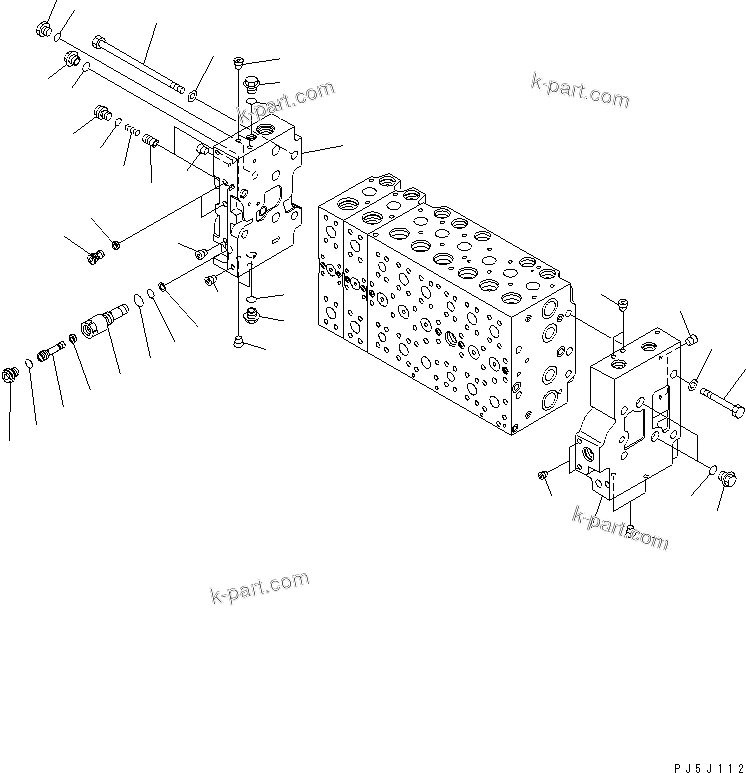 Komatsu parts book diagram for PC228USLC-3N-YA S/N 30001-UP: MAIN VALVE (8-SPOOL) (7/21)