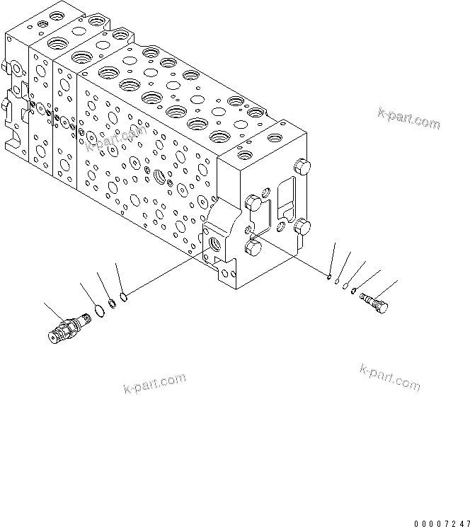 Komatsu parts book diagram for PC228USLC-3N-YA S/N 30001-UP: MAIN VALVE (8-SPOOL) (11/21)