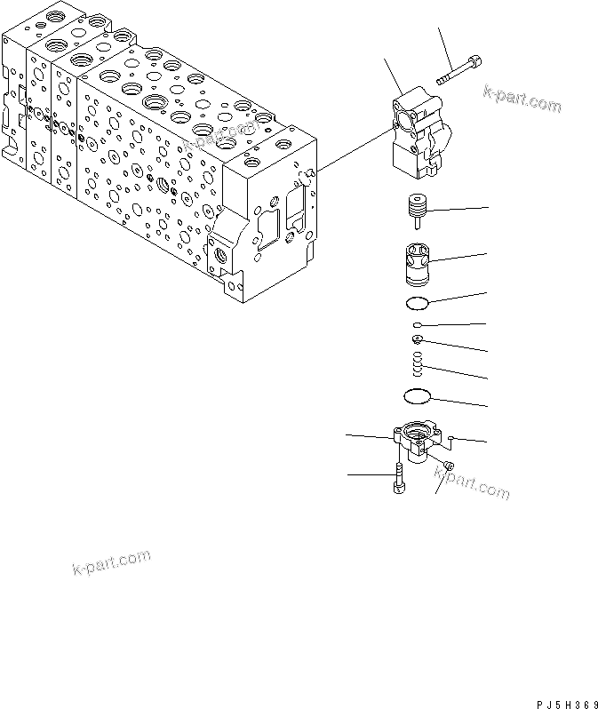 Komatsu parts book diagram for PC228USLC-3N-YA S/N 30001-UP: MAIN VALVE (8-SPOOL) (15/21)