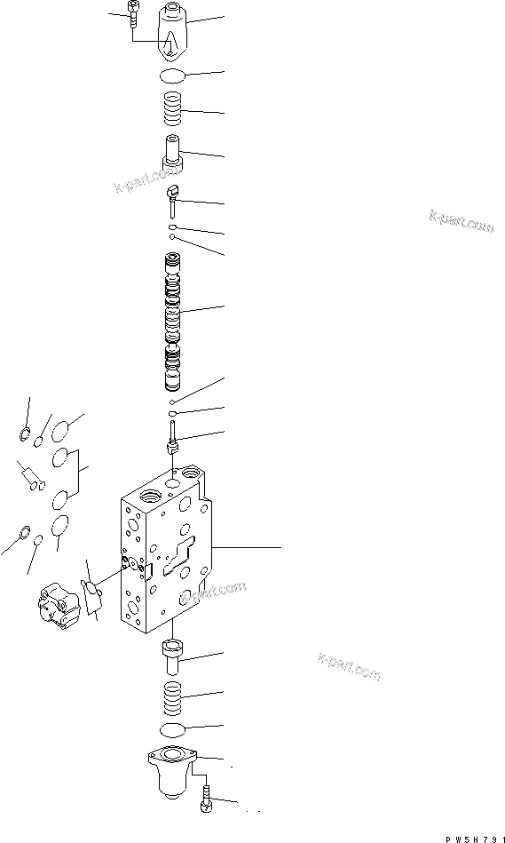 Komatsu parts book diagram for PC228USLC-3N-YA S/N 30001-UP: SERVICE VALVE (1/3) (2-ACTUATOR) (KIT)