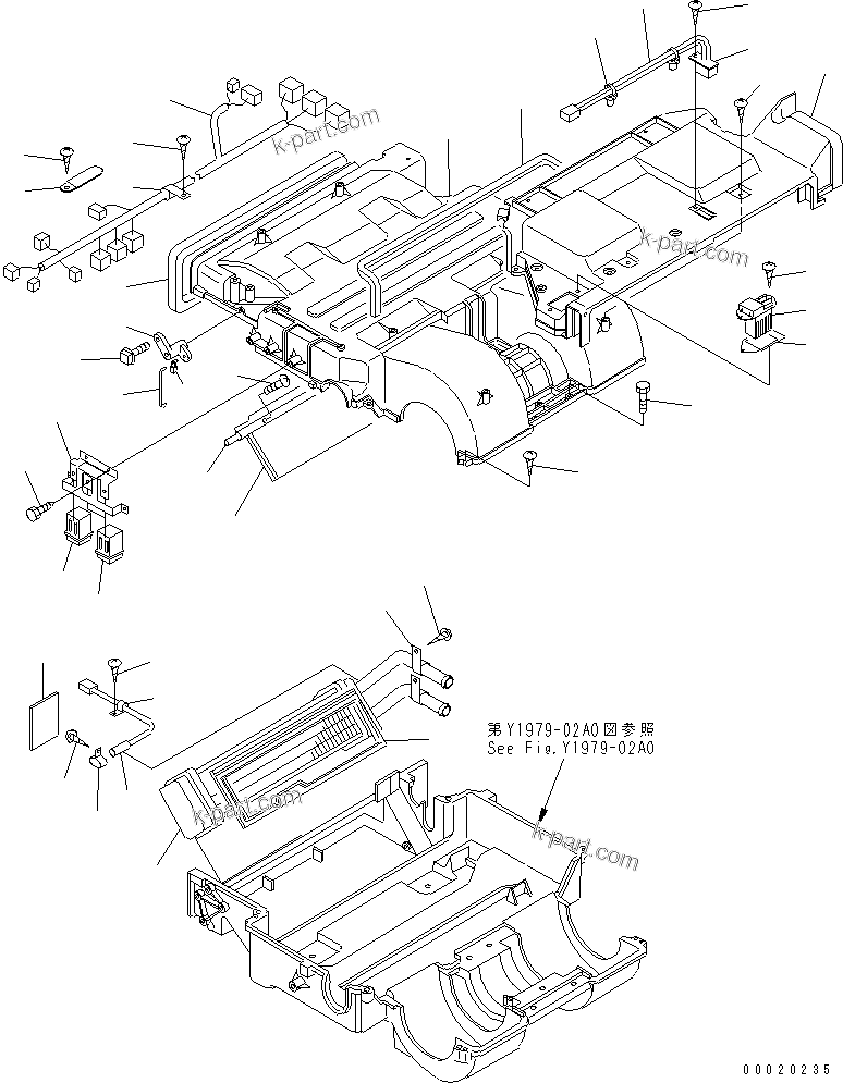 Komatsu parts book diagram for PC228USLC-3N-YA S/N 30001-UP: AIR CONDITIONER UNIT (1/2) (AUTO AIR CONDITIONER)
