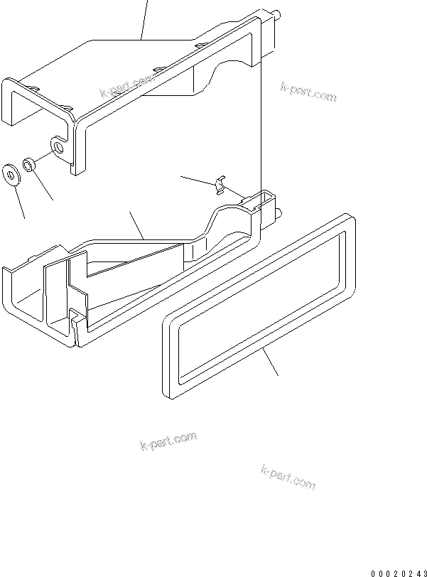 Komatsu parts book diagram for PC228USLC-3N-YA S/N 30001-UP: MODE DUCT (FOR AIR CONDITIONER)