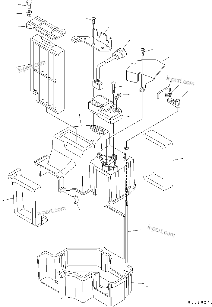 Komatsu parts book diagram for PC228USLC-3N-YA S/N 30001-UP: INTAKE DUCT (FOR AIR CONDITIONER)