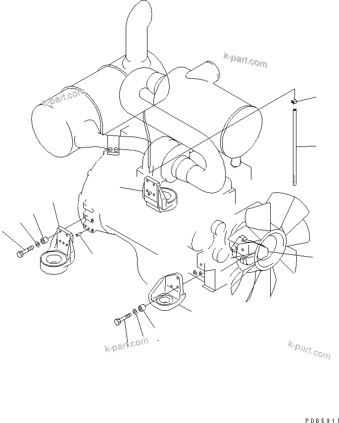 Komatsu parts book diagram for PC228UU-1-MO S/N 10001-UP: ENGINE RELATED PARTS(#10022-10584)