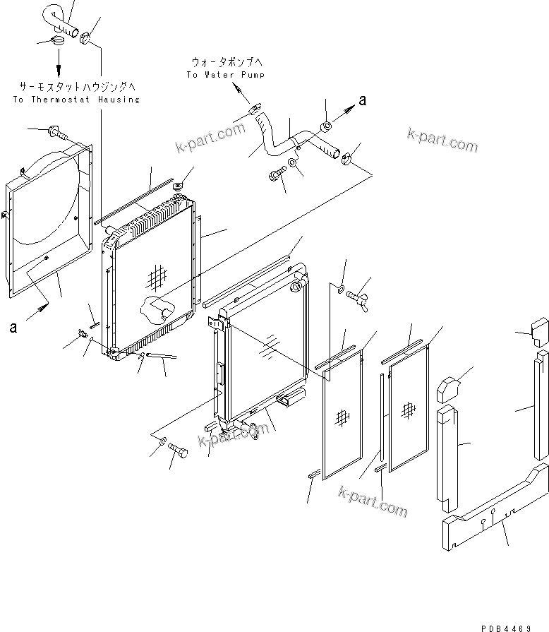 Komatsu parts book diagram for PC228UU-1-MO S/N 10001-UP: COOLING (RADIATOR AND PIPING) (TUNNEL SPEC.)(#10022-10573)