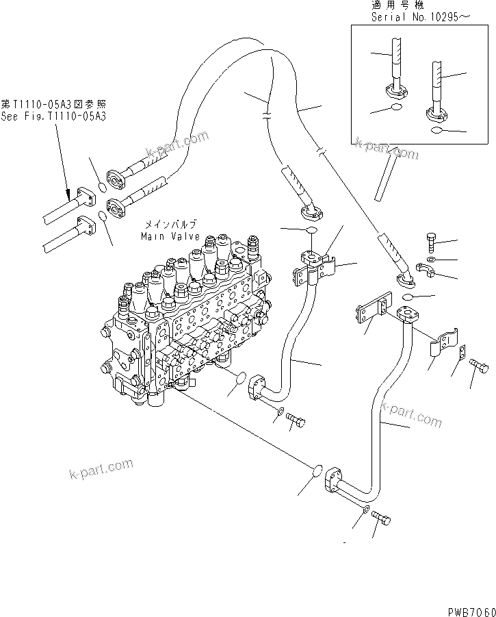 Komatsu parts book diagram for PC228UU-1-MO S/N 10001-UP: SLIDE LINE(#10136-10573)