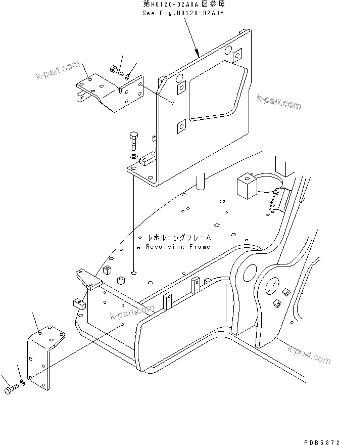 Komatsu parts book diagram for PC228UU-1-MO S/N 10001-UP: ATTACHMENT LINE (1 ACTUATOR) (BRACKET)(#10022-10573)