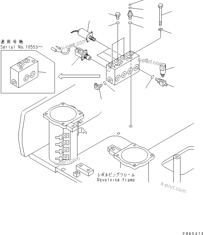 Komatsu parts book diagram for PC228UU-1-MO S/N 10001-UP: SOLENOID VALVE (VALVE) (BOOM AND BUCKET)(#10022-10573)