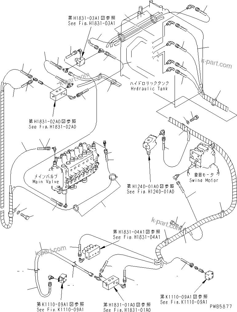 Komatsu parts book diagram for PC228UU-1-MO S/N 10001-UP: SOLENOID VALVE (HOSE)(#10022-10573)