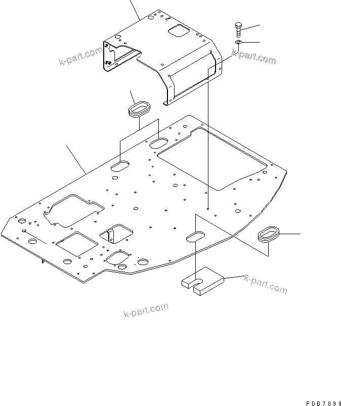 Komatsu parts book diagram for PC228UU-1-MO S/N 10001-UP: FLOOR FRAME (FLOOR FRAME) (WITH HEATER) (FOR OFFSET BOOM) (FOR MONO-BOOM)(#10022-10573)