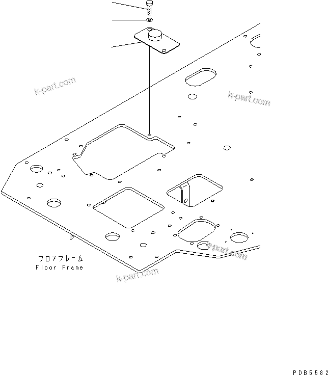 Komatsu parts book diagram for PC228UU-1-MO S/N 10001-UP: FLOOR FRAME (PLATE) (FOR OFFSET BOOM) (FOR MONO-BOOM)(#10022-10573)
