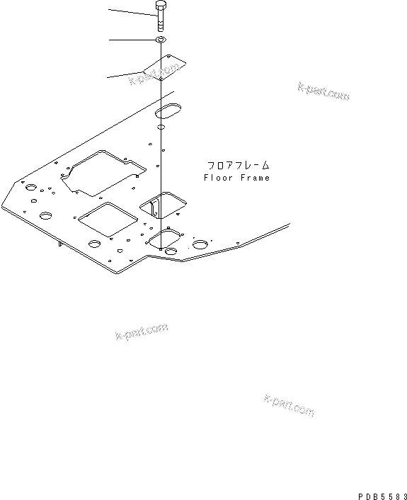 Komatsu parts book diagram for PC228UU-1-MO S/N 10001-UP: FLOOR FRAME (ATTACHMENT CONTROL) (FOR OFFSET BOOM) (FOR MONO-BOOM)(#10022-10573)