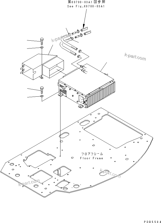 Komatsu parts book diagram for PC228UU-1-MO S/N 10001-UP: FLOOR FRAME (WITH AIR CONDITIONER) (FOR OFFSET BOOM) (FOR MONO-BOOM)(#10022-10573)