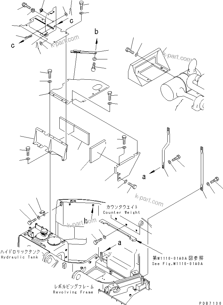 Komatsu parts book diagram for PC228UU-1-MO S/N 10001-UP: HOOD (HOOD) (2/2) (1 ACTUATOR)(#10022-10573)