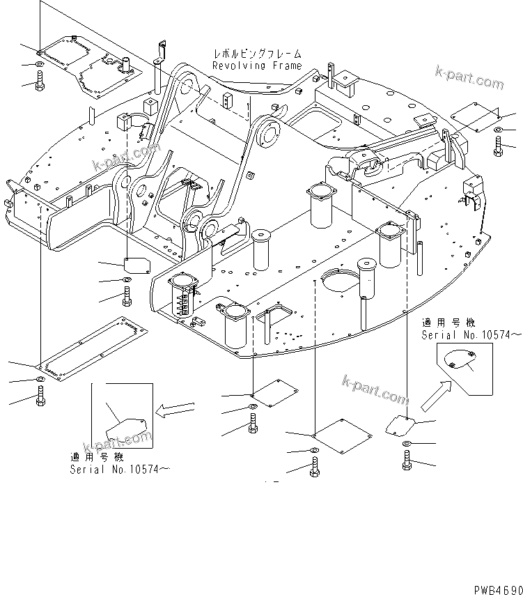 Komatsu parts book diagram for PC228UU-1-MO S/N 10001-UP: UNDER COVER(#10001-10576)
