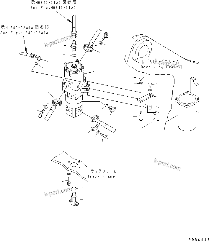 Komatsu parts book diagram for PC228UU-1-MO S/N 10001-UP: SWIVEL JOINT (CONNECTING PARTS) (TRAVEL SPEED 3RD)(#10022-10573)