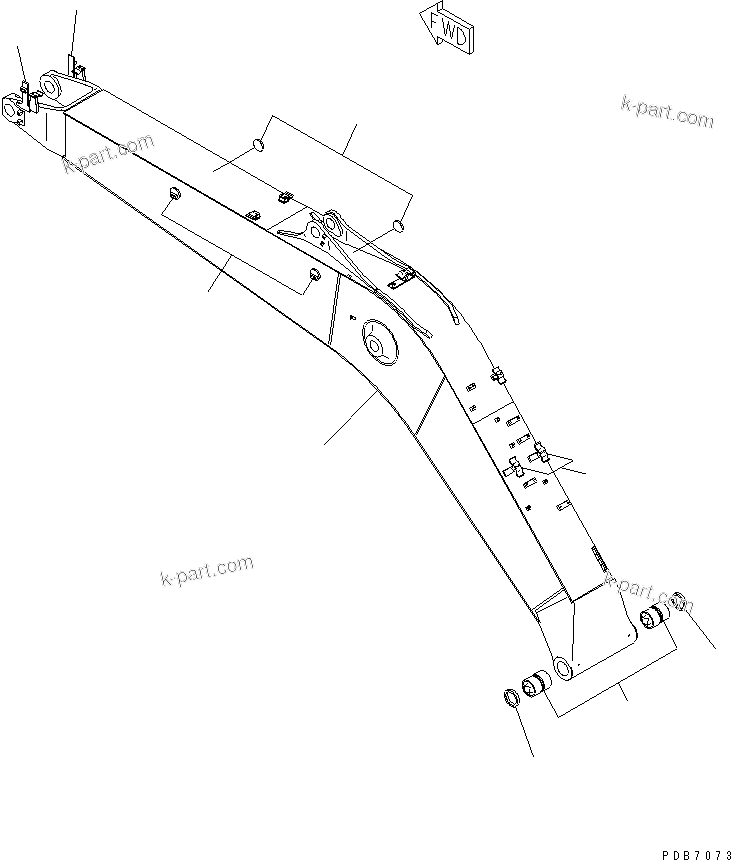 Komatsu parts book diagram for PC228UU-1-MO S/N 10001-UP: MONO-BOOM (5.7M BOOM) (HEAVY DUTY) (FOR ADDITIONAL PIPING)(#10022-10573)