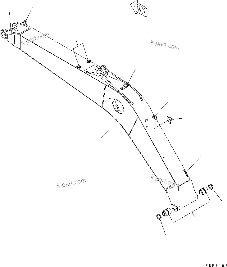 Komatsu parts book diagram for PC228UU-1-MO S/N 10001-UP: MONO-BOOM (5.7M BOOM) (HEAVY DUTY)(#10022-10573)