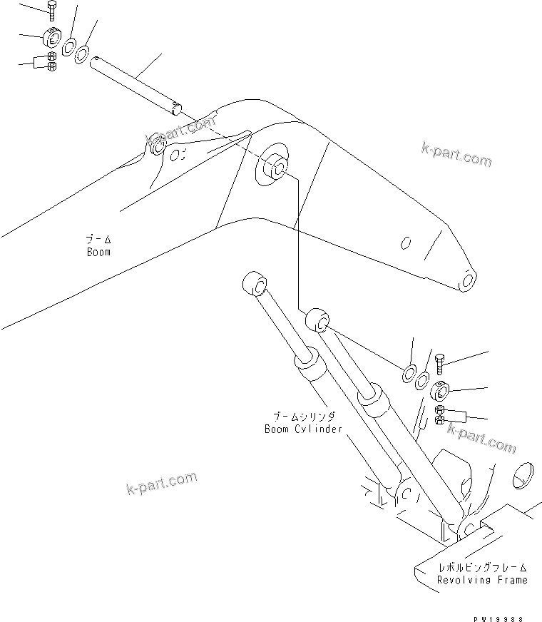 Komatsu parts book diagram for PC228UU-1-MO S/N 10001-UP: BOOM PIN(#10001-10573)