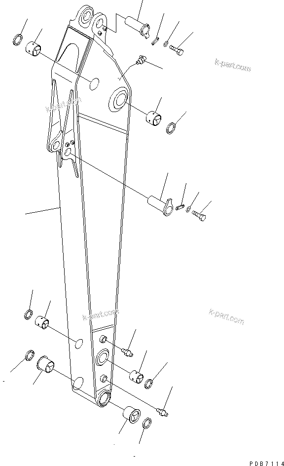 Komatsu parts book diagram for PC228UU-1-MO S/N 10001-UP: ARM (2.9M) (HEAVY DUTY)(#10022-10573)